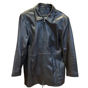 Leather Elements Black Leather Zip-up Jacket M